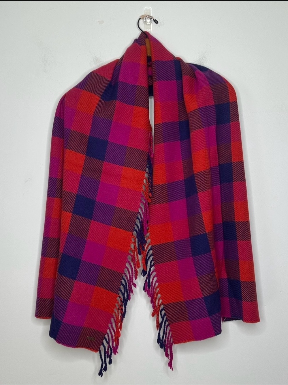 Coach Women’s Plaid Fringed Scarf